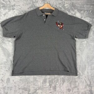 Acme Clothing TAZ Golf Polo Warner Bros Looney Tunes Men's 2XL Gray Cotton VTG